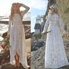 Wedding Dress Boho Wedding Dress Lace Victorian Edwardian Fishtail Hippie Festival Hi Low Non Traditional Garden White Saldana Vintage Dinah Boho Wedding Dress Lace Hippie Dresses Wedding Dresses Hippie