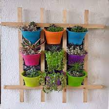 Check spelling or type a new query. Sunny Side Vertical Wall Garden Panel P1 And Wooden Frame W1 With 9 Hanging Multicolor Pots Amazon In Garden Outdoors