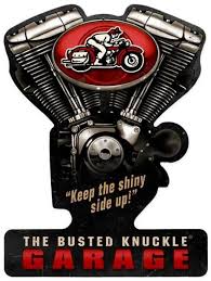 Vintage Busted Knuckle Garage Metal Sign 14 X 19 Inches Vintage Metal Signs Metal Signs Garage Decor