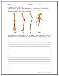 Evolution Writing Prompts Biology Lessons Teaching Biology Biology Classroom