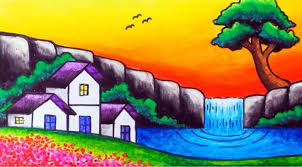 Cara menggambar pemandangan malam cahaya bulan dengan pensil. Nature Drawing For Kids Step By Step Full Video Tutorial In This Blog Post I Will Explain Ho To Draw Nature Scener Gambar Lanskap Pemandangan Menggambar Pohon