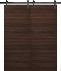 Interior barn doors are great for adding a focal point to a room or when space savings is needed. Planum 0010 Interior Sliding Wood Double Barn Door Chocolate Ash Transitional Interior Doors By United Porte Inc Houzz