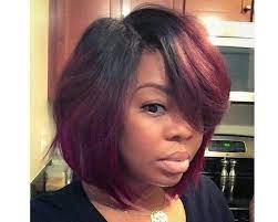 100 Real Human Hair Ombre Two Tone Black To Red Colored 1b Burgundy Lace Front Short Bob Human Hair Wigs With Bangs Burgundy Hair Black Girl Thick Hair Styles Human Hair Wigs