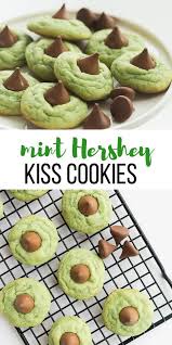 These Mint Hershey Kiss Cookies Are The Perfect Christmas Cookies To Add To Your Holiday Baking Mint Cookies Recipes Xmas Cookies Recipes Hershey Kiss Cookies