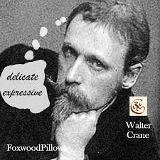 Walter Crane Lily Rose Curtain Panel: Art Nouveau European Decor