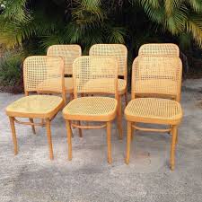 Set Of 6 Vintage Josef Hoffmann Quot Prague Quot Thonet Bentwood And Cane Chairs Made In Poland Chair Cane Chair Cane Back Chairs