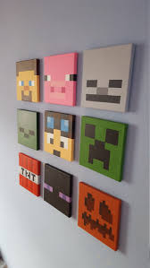 Designing a bedroom is also a very fun activity that involves some key qualities such as team building and cohesion. Minecraft Wall Art Set Of 9 Canvases Small 8 X 8 Minecraft Wall Game Room Design Minecraft Room