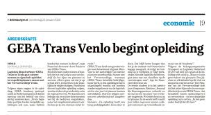 In een van vijf regionale edities krijgt u het nieuws uit uw buurt en het belangrijkste nieuws uit de rest van de wereld. Artikel Geba Academy Dagblad De Limburger Geba Trans