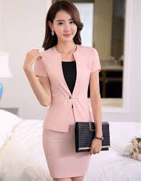 Lovely Short Sleeve Ladies Business Suit 3 Color Choices Fashion Office Outfits Women Clothes For Women