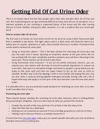 Getting rid of the smell of cat urine from carpeting can be challenging, because it can soak right through the carpet fibers to the carpet padding. Getting Rid Of Cat Urine Odor