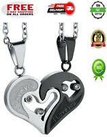 Todo lo que necesitas saber para comprar las mejores ofertas de. Collares Para Hombre Mujer Cadenas Colgantes De Corazon Plata Parejas Enamorados Ebay