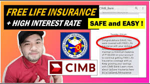 Choose to pay either rm8 annually to enjoy free unlimited atm withdrawals nationwide, or pay nothing at all, and this is a basic savings account where you can save and earn interest at minimal costs, protected by pidm. How To Get Free Life Insurance High Interest Rate Safe Legit Step By Step Guide Cimb Tutorial Youtube