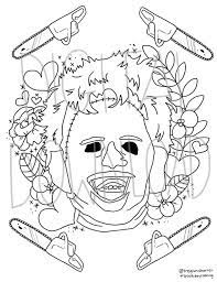 leatherface coloring sheet etsy livre de coloriage facile