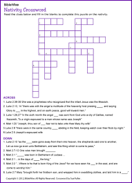 Christian crossword puzzles for youth. Crossword Puzzle On The Nativity Christmas Activity Kids Korner Biblewise