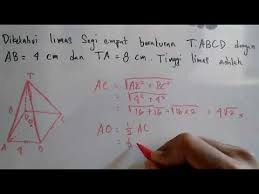 Maybe you would like to learn more about one of these? Soal Ulang Harian Geometri Rumus Cara Menghitung Tinggi Limas Segi Empat Youtube