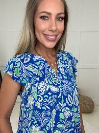 Dear Scarlett Printed Flutter Sleeve Lizzys