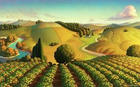 Midwest Vineyard Painting Midwest Vineyard Fine Art Print Grant Wood Paintings Vineyard Art Grant Wood