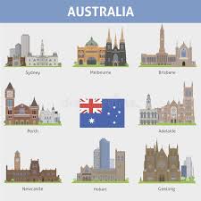 Australia Symbols Of Cities Vector Set Affiliate Symbols Australia Cities Set Vector Ad Australia City Vector City