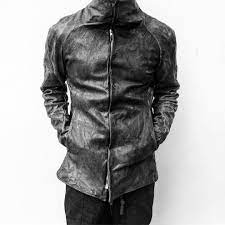 139decobject Texture Leather Jacket Lederjacke