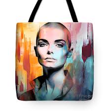 Sinead O'Connor Painting 3 Round Beach Towel by Mark Ashkenazi