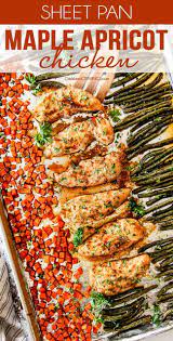 Top View Of Sheet Pan Chicken And Vegetables On A Baking Sheet Sheet Pan Dinners Recipes Easy Chicken Recipes Sheet Pan Dinners Chicken