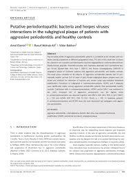 Liity facebookiin ja pidä yhteyttä käyttäjän bartlomiej michalowski ja muiden tuttujesi kanssa. Pdf Putative Periodontopathic Bacteria And Herpes Viruses Interactions In The Subgingival Plaque Of Patients With Aggressive Periodontitis And Healthy Controls