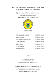 Check spelling or type a new query. Doc Teori Pasar Duopoli Oligopoli Kartel Dan Kebijakan Diskriminasi Harga Muhammad Irham Fadel Academia Edu