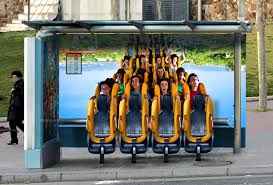 Port Aventura Park Bus Stop Roller Coaster Ads Of The World Guerilla Marketing Street Marketing Guerrilla Advertising