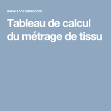 Tableau De Calcul Du Metrage De Tissu Couture Piece Couture Facile Techniques Couture