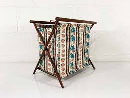 Maybe you would like to learn more about one of these? Vintage Knitting Basket Tapestry Sewing Bag 1950s 1960s Fabric Crocheting Bag Rack Magazine Kit Box Tapestry Folding Mcm Mid Century Modern By Checkenginevintage From Check Engine Vintage Of Washington Dc Attic