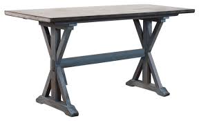 Rectangle counter height tables buying tips. Decatur Counter Height Dining Table Distressed Gray Washed Blue Wood Farmhouse Dining Tables By Pilaster Designs Houzz