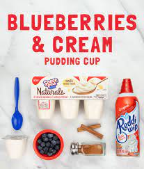 Blueberries Cream Pudding Cups Snacks Recipes Food