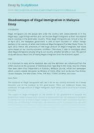 Foreign workers in malaysia article. Disadvantages Of Illegal Immigration In Malaysia Free Essay Example
