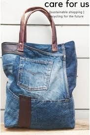 Upcycled Jeans Tote Bag With Leather Details Everything Recycled For A Sustainable Future Patchwork Bags Jeans Bag Denim Bag