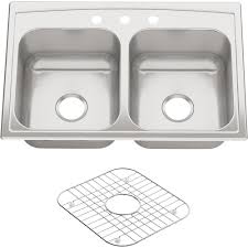 Less than 33 (47) x. Kohler Toccata Drop In Stainless Steel 33 In 3 Hole Double Bowl Kitchen Sink K 3847 3 Na The Home Depot