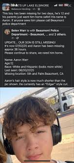 Marciano is now being entered into the missing children's data base and his  picture will now be posted in local stores as well as surrounding States.  Thank you for all the help