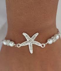 Bridal Pearl Silver Rhinestone Starfish Bracelet Bridesmaid Bracelet Bridal Shower Gift Jewelry Bridesmaid Bracelet Starfish Bracelet Jewelry Stores