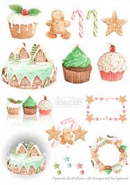 Hand Painted Christmas Cake Christmas Dessert Christmas Etsy In 2021 Christmas Watercolor Christmas Drawing Christmas Clipart