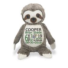 Birth Announcement Personalized Stuffed Animals Sloth Stuffed Animal Birth Announcement Stuffed Animal Etsy Personalized Stuffed Animals Sloth Stuffed Animal Custom Stuffed Animal