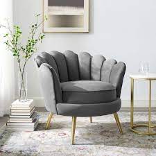 grey velvet round back petals gold legs armchair arm chairs living room accent arm chairs living room chairs