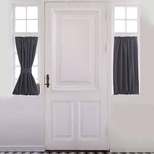 Hang another rod over the french doors and have another large panel pulled to the far side door. Aquazolax Kitchen Door Curtain Panel Solid Blackout Curtains 25x40 Inch Door Panel For French Doors 1 Piece Grey Walmart Com Walmart Com