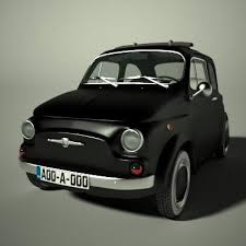 Car and driver and the manufacturer. Fiat 500 Old 3d Model