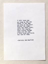 Unique Valentines Day Gifts For Husband Or Wife I Will Love You Until The End Of Time Poem Letterpress Print Love Poems For Him Soulmate Quotes Cotton Anniversary Gifts For Him