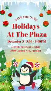 Kick off the holiday season at the 2nd Annual Holidays at the Plaza event  on Friday, December 5, from 5-9 pm at the Downtown Event Center (3500  Capitol Avenue, Fremont)! , This free, family-friendly ...