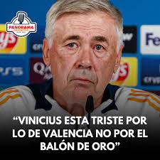 Ancelotti se refiere al Balón de Oro y a Vinicius! 🎙️ El estratega  italiano habló en la previa al partido de #uefachampionsleague ante el AC  Milán mañana 🔥 Expresó que Vini 🇧🇷