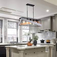 You can always make your diy kitchen island better by expanding the surface area. Buy Modern Farmhouse Kitchen Island Lighting Wood And Metal Linear Chandelier 5 Lights Rustic Pendant Light Fixture For Kitchen Island Dining Room Antique Gold And Black Online In Turkey B08ccvwnwc