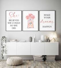 Bedroom Printsshe Believed She Couldrose Gold Room Etsy Rose Gold Room Decor Gold Room Decor Wall Decor Bedroom