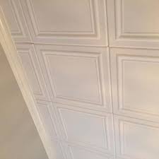 A La Maison Ceilings Line Art 1 6 Ft X 1 6 Ft Foam Glue Up Ceiling Tile In Plain White 21 6 Sq Ft Case R24pw Ceiling Tiles Diy Ceiling Tile Ceiling Decor