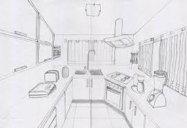 Cozinha Drawing Interior Realistic Drawings Cool Rooms