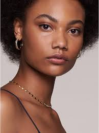 Precious Metal-Plated Sterling Silver Mercer Link Pavé Halo Hoops